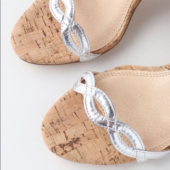 Lulus Silver & Cork Heels (On Hold) - Picture 3 of 7